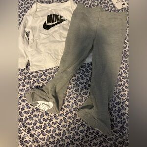 Nike White and Gray Baby Outfit 6-9 Months